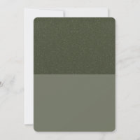 Custom Modern Moss Green Split Save The Date Card