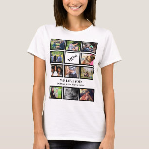 Custom Modern Mum Mothers Day 11 Photo Collage T-Shirt