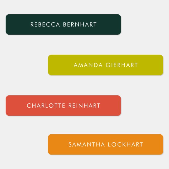 Custom Modern Name Clothing Tags Colourful (Group)