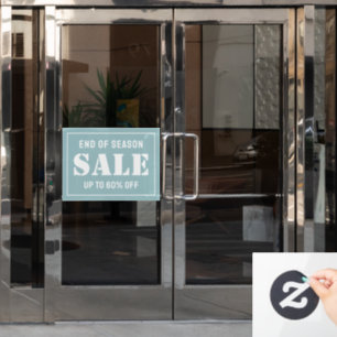 Custom Modern Pastel Blue Business Store Sale Window Cling