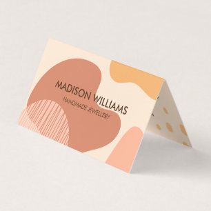 Custom Modern Pastel Round Abstract Pink Shapes Business Card