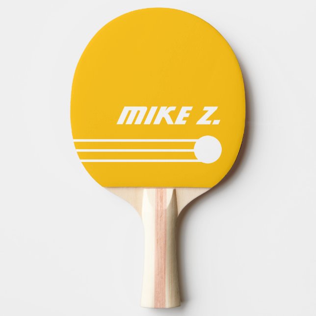 Custom Modern Personalised Yellow Colour Ping Pong Paddle (Front)