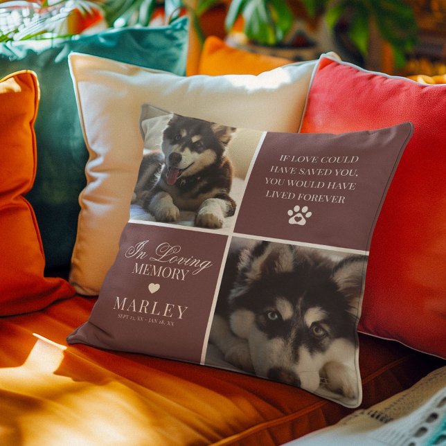 Custom Modern Pet Memorial Photo Cushion (Creator Uploaded)