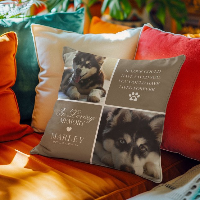 Custom Modern Pet Memorial Photo Cushion (Creator Uploaded)