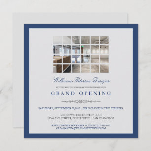 Custom Modern Photo Grand Opening Invitation: blue Invitation