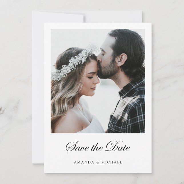 Custom Modern Photo Save the Date Template (Front)