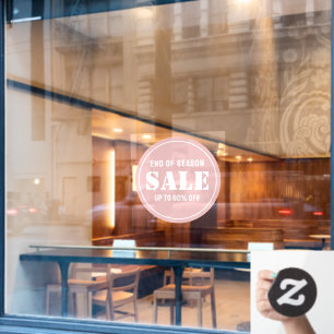 Custom Modern Pink Business Store Sale Window Cling