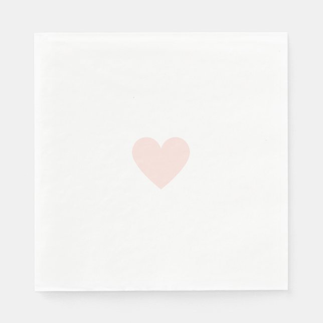 Custom Modern Pink Heart Napkin (Front)