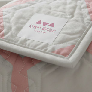 Custom Modern pink Iron on Clothing label 