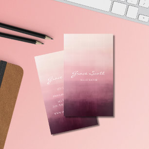 Custom  Modern Pink Watercolor Business Cards
