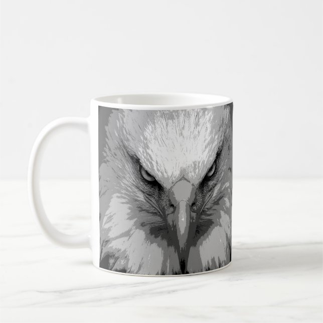 Custom Modern Pop Art Eagle Head Template Coffee Mug (Left)
