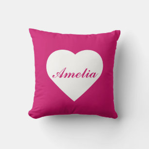 Custom Modern pop hot pink love decor script  Cushion