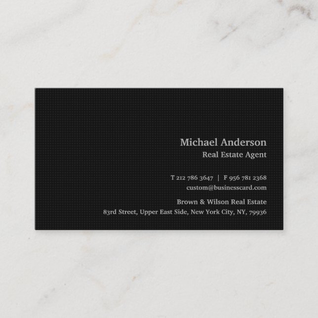 Custom Modern Professional Black Geometric Pattern Business Card (Front)
