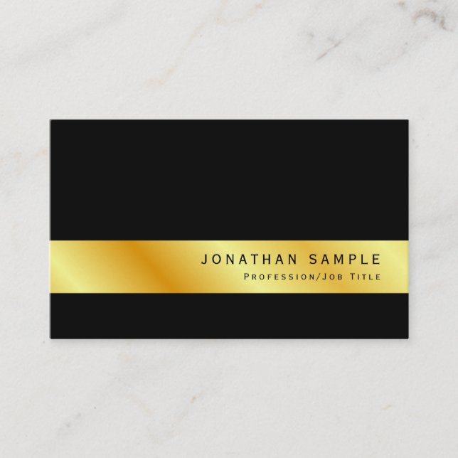 Custom Modern Professional Elegant Gold Look Business Card (Front)