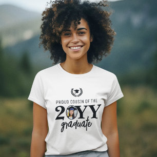 Custom Modern Proud Cousin of the Graduate Family T-Shirt