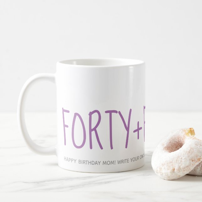 Custom Modern Purple 40 Fabulous Birthday Gift Coffee Mug (With Donut)