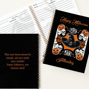 Custom Modern Recipe Book Cute Witch Hat Halloween