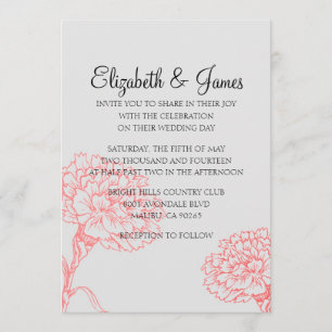 Custom Modern Red and Black Wedding Invitations