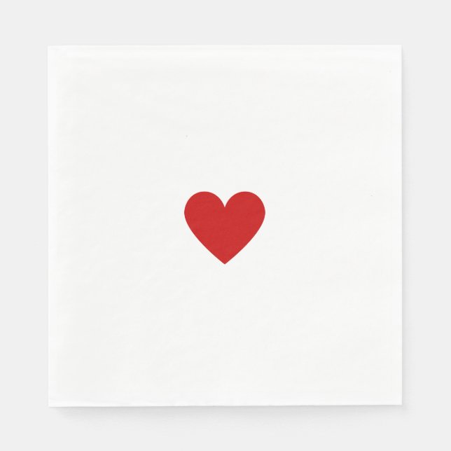 Custom Modern Red Heart Napkin (Front)