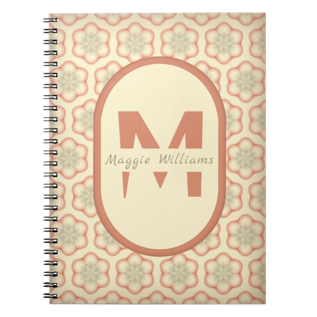 Custom Modern Retro Monogram Notebook (Front)
