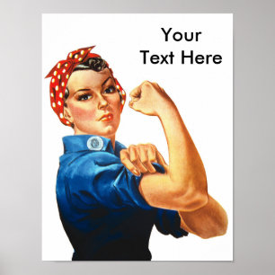 Custom Modern Rosie the Riveter Poster