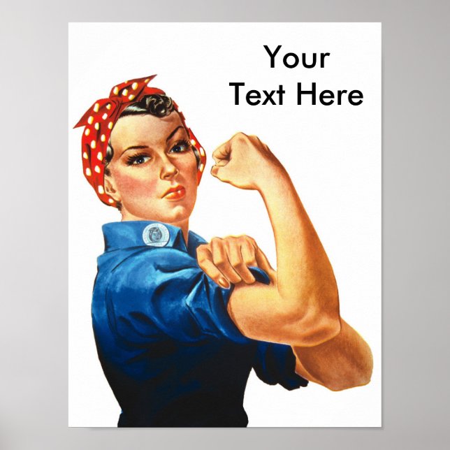Custom Modern Rosie the Riveter Poster (Front)