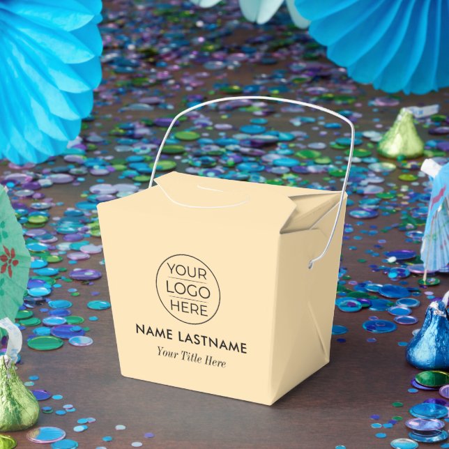 Custom Modern Round Business Logo Favour Box (Party)