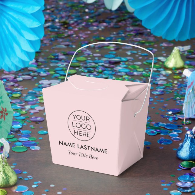 Custom Modern Round Business Logo Favour Box (Party)