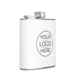 Custom Modern Round Business Logo Hip Flask