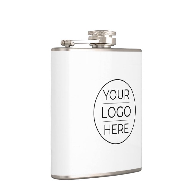 Custom Modern Round Business Logo Hip Flask (Right)