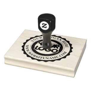 Custom Modern Round Business Logo Large Rubber Stamp