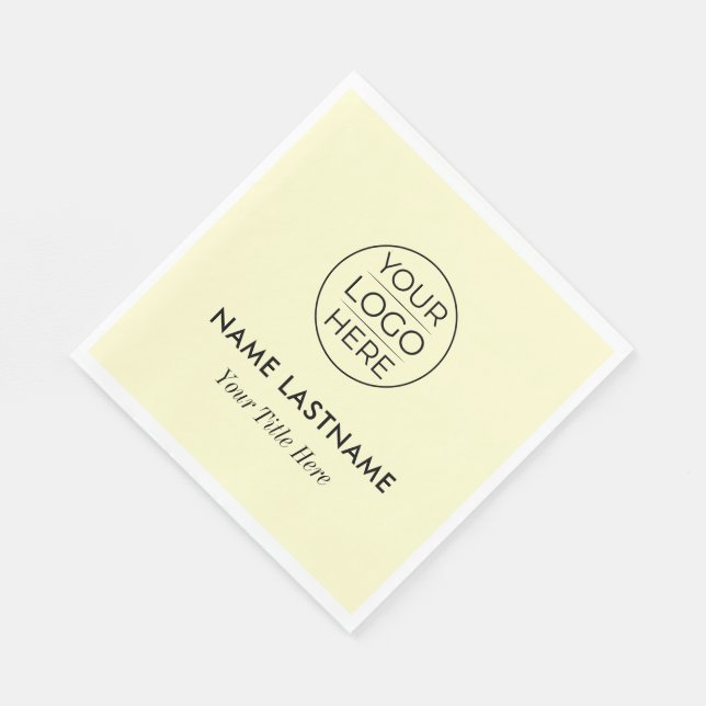Custom Modern Round Business Logo Napkin (Corner)