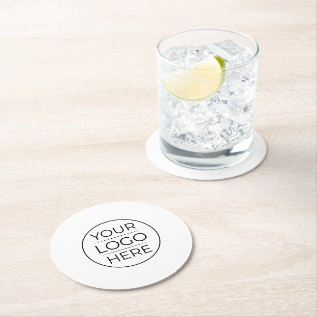 Custom Modern Round Business Logo Paper Coaster (Insitu)