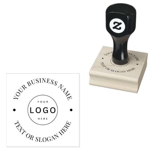 Custom Modern Round Business Logo Promotional Rubber Stamp (Stamped)