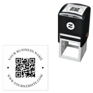 Custom Modern Round Business QR Code Promotional Self-inking Stamp