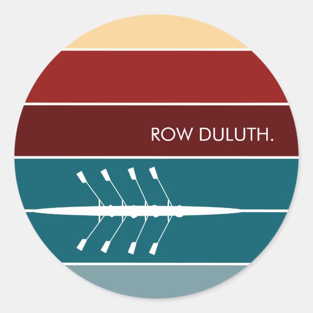 Custom Modern Rowing Classic Round Sticker (Front)