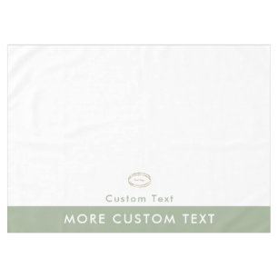 Custom Modern Sage Green Business Logo Promotional Tablecloth