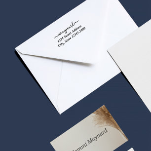 Custom Modern Script Address Stamp