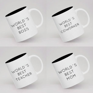 Custom Modern Script World's Best Teacher Mum Dad Coffee Mug