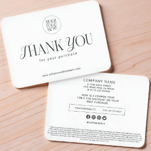 Custom Modern Simple Business Logo Coupon Promo Card