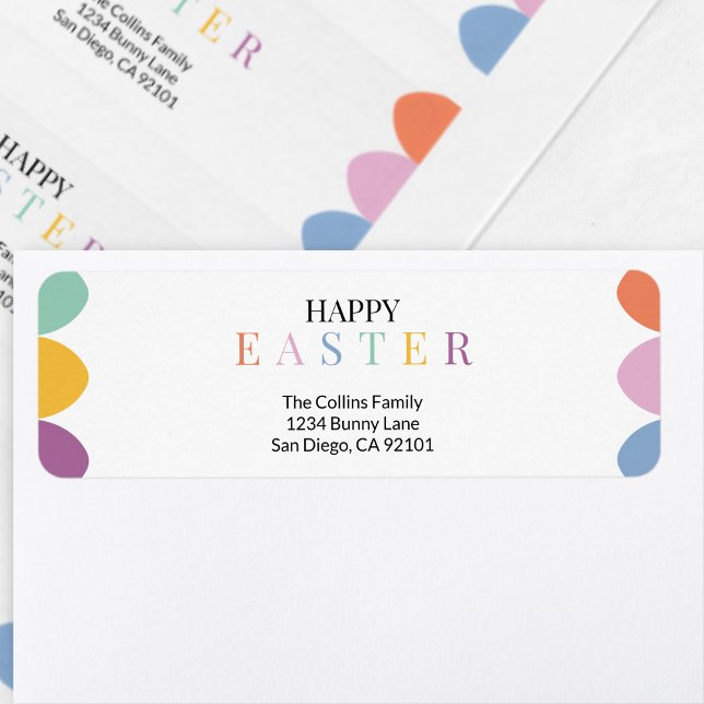 Custom Modern Simple Colourful Eggs Cute Easter (Custom Modern Simple Colorful Eggs Cute Easter Label)