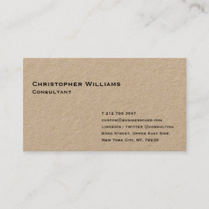 Custom Modern Simple Minimalist Professional Kraft Business Card