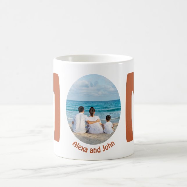 Custom modern simple Mother's Day gift photo Mom Coffee Mug (Center)