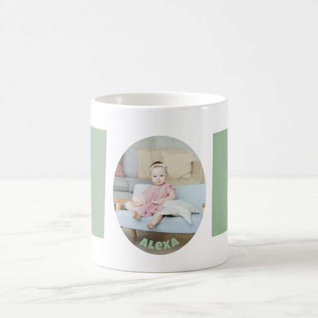 Custom modern simple Mother's Day gift photo Mom Coffee Mug (Center)