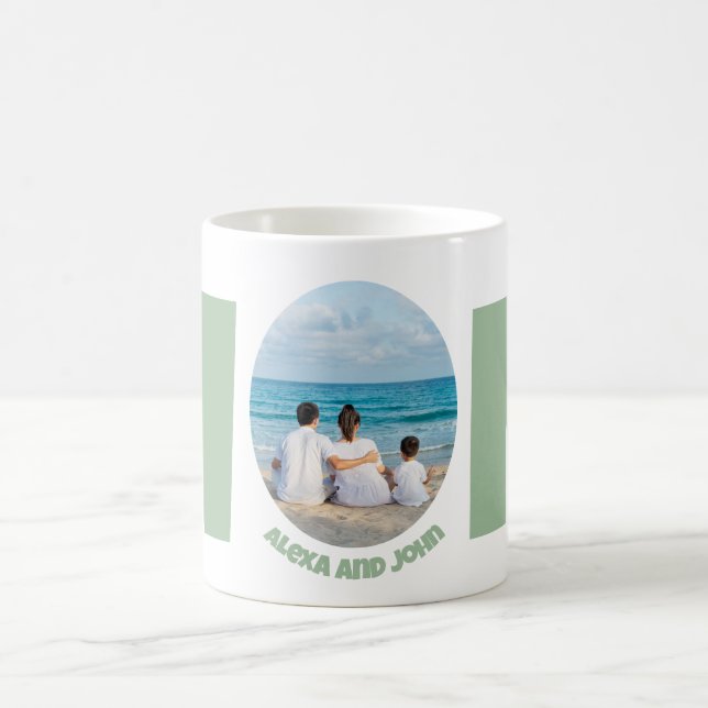 Custom modern simple Mother's Day gift photo Mom Coffee Mug (Center)