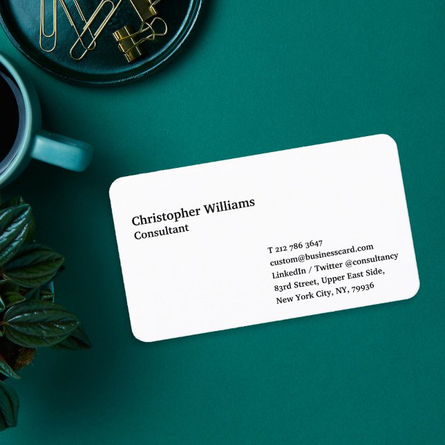Custom Modern Simple Professional White Minimalist Business Card (Custom Modern Simple Professional White Minimalist Business Card)