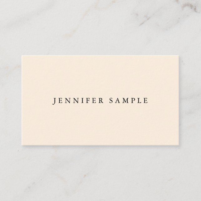 Custom Modern Simple Template Elegant Cream Colour Business Card (Front)