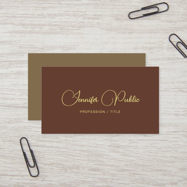 Custom Modern Simple Template Typography Script Business Card (Front/Back In Situ)