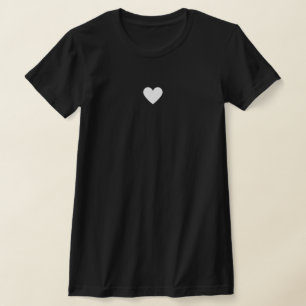 Custom Modern Simple White Heart T-Shirt