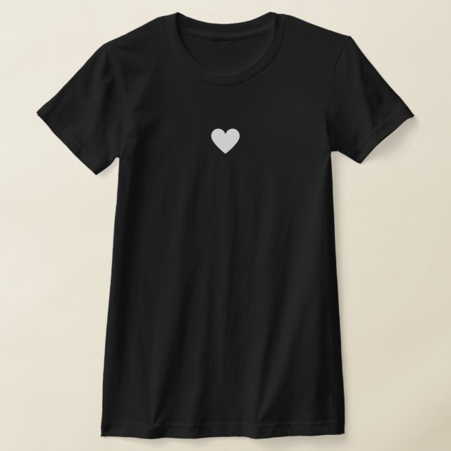 Custom Modern Simple White Heart T-Shirt (Laydown)